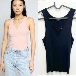 The Range ribbed black tank